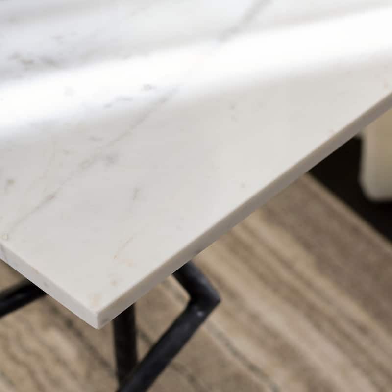 SAFAVIEH Home Warso Marble Side Table - 11"W x 11"D x 24"H