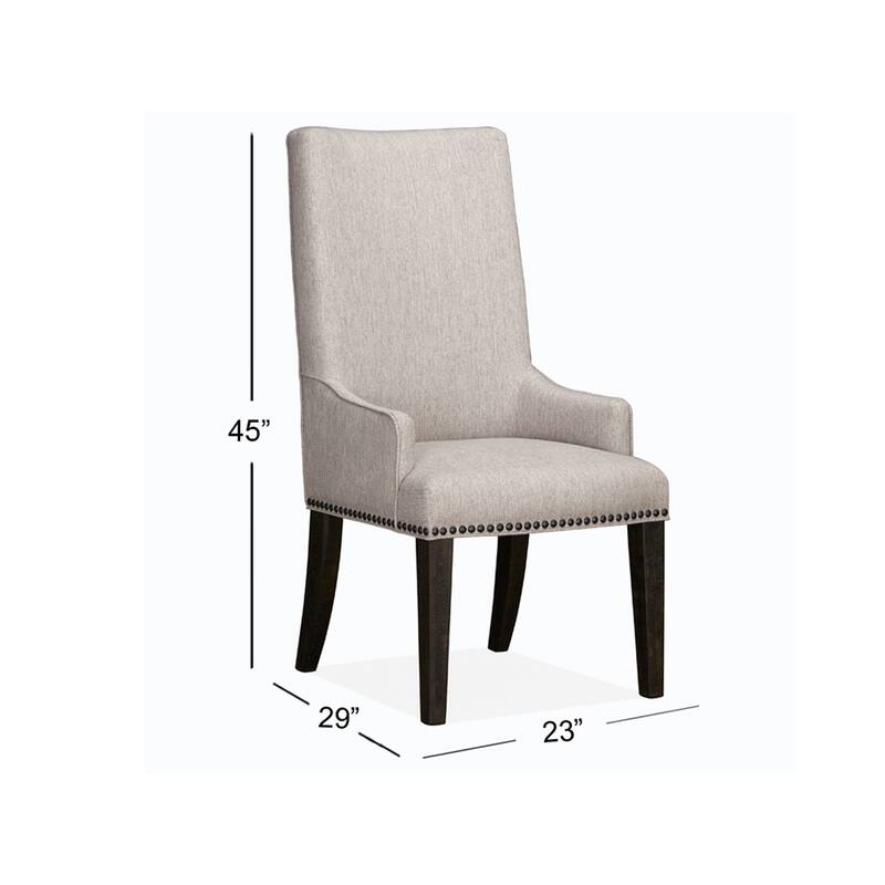 Magnussen Home Bellamy Peppercorn Upholstered Host Chair Two Pack - 23''W x 29''D x 45''H