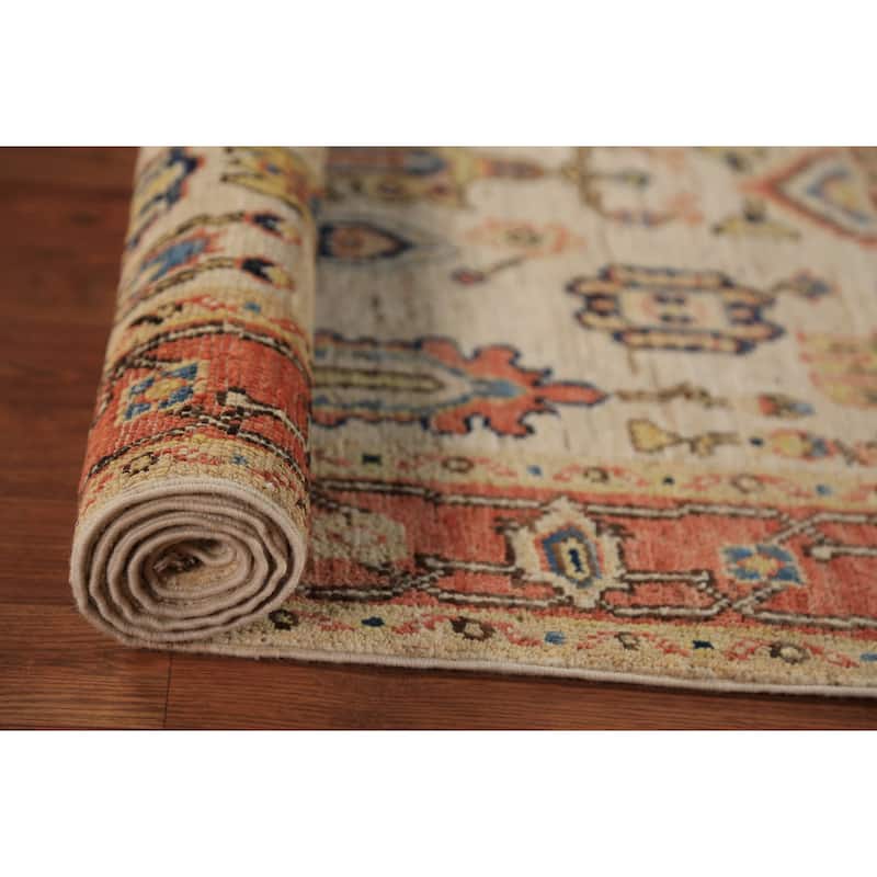 Vegetable Dye Heriz Serapi Oriental Rug Hand-Knotted Foyer Wool Carpet - 3'4"x 5'0"