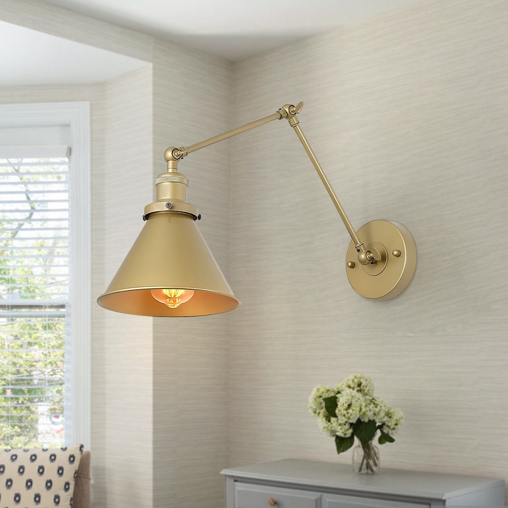 Adjustable swing arm wall lamp top