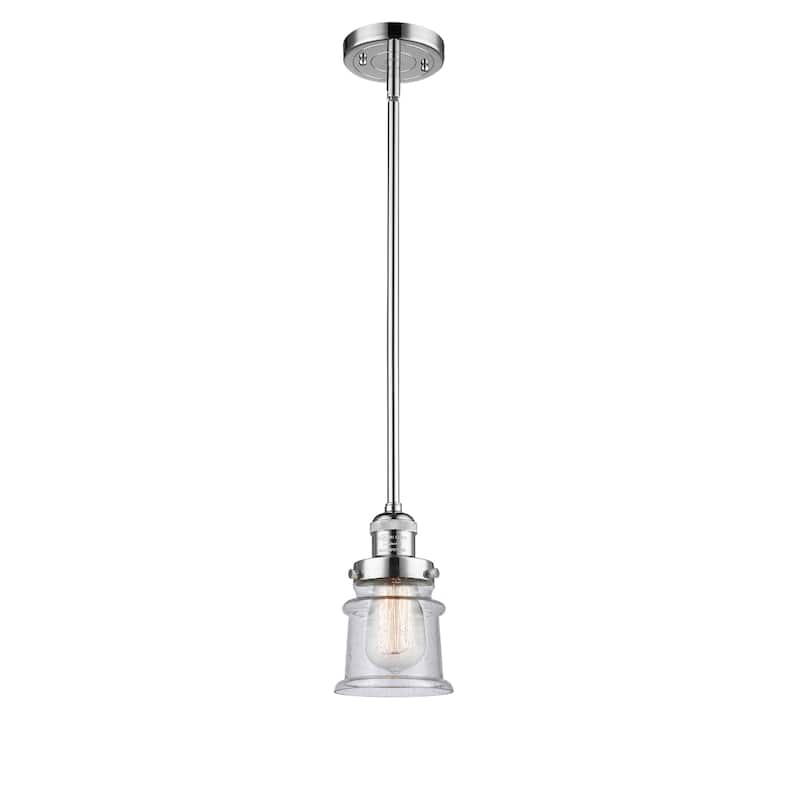Innovations Lighting Franklin Restoration Canton - 1 Light 5" Stem Hung Mini Pendant - Polished Chrome/Seedy