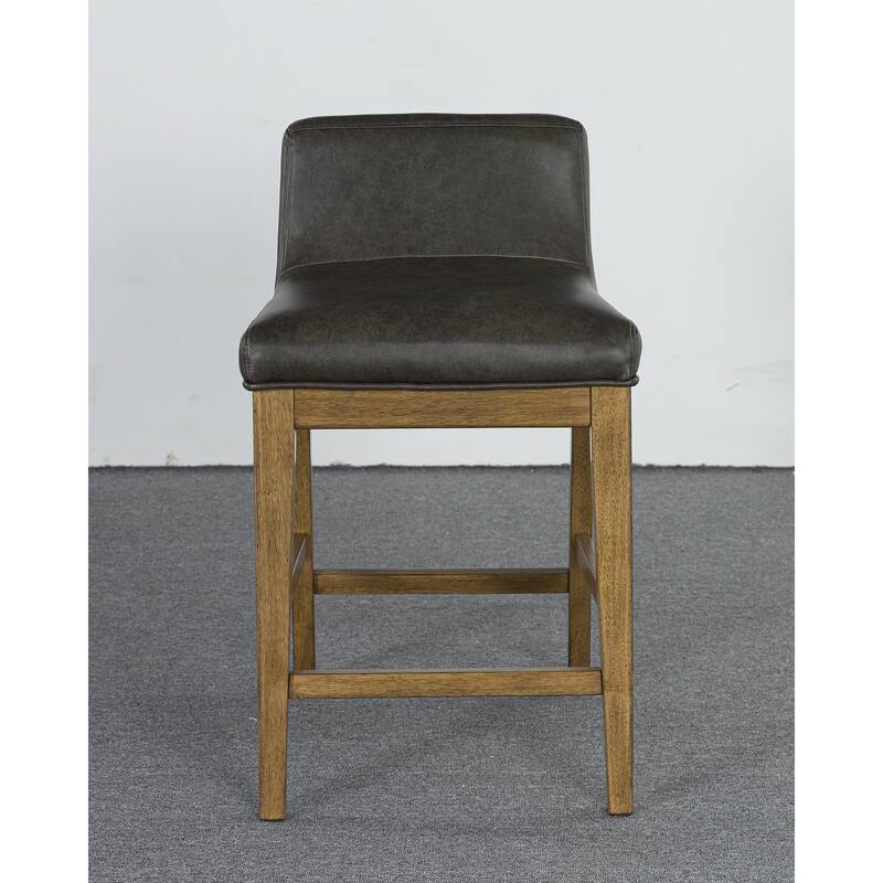 Signature Design by Ashley Cabalynn Black/Dark Brown Upholstered Bar Stool (Set of 2) - 19.5" W x 22" D x 31.88" H