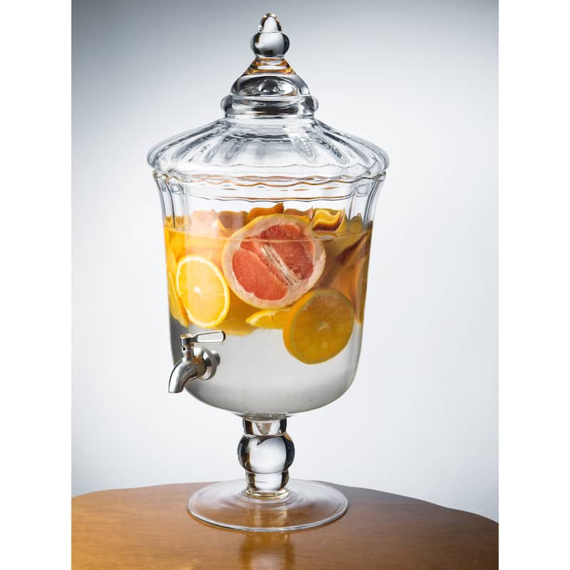 Glass Beverage Dispenser W Stainless Steel knob-Cold-1.8 Gallon(236Oz) - 1.85 Gallon