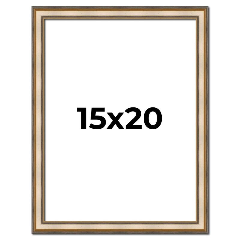 15x20 Frame Gold Solid Wood Shadow Box Width 1.5 Inches | Interior Frame Depth 2 3/8 Inches