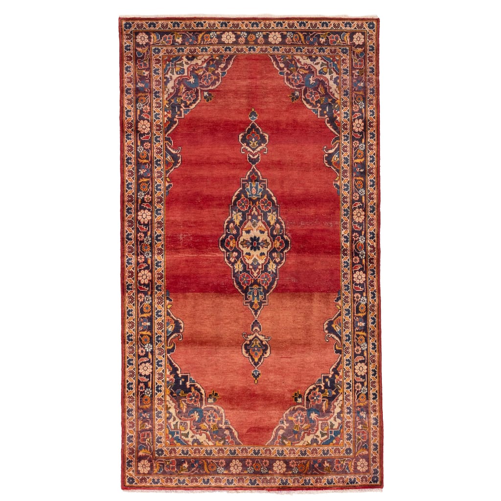 ECARPETGALLERY Hand-knotted Anadol Vintage Red Wool Rug - 3'9 x 6'11