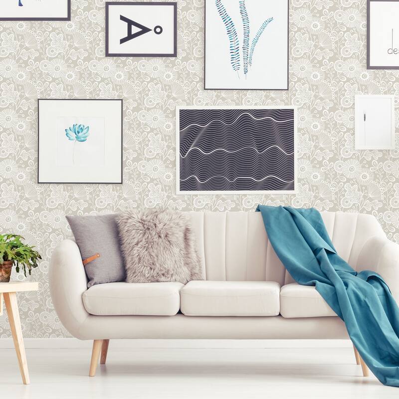 A-Street Prints Ana Taupe Floral Wallpaper