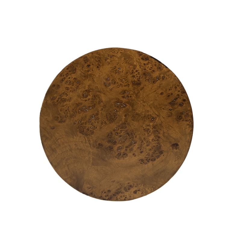 Nebula 22" Burl Wood Round Pillar Accent Side Table