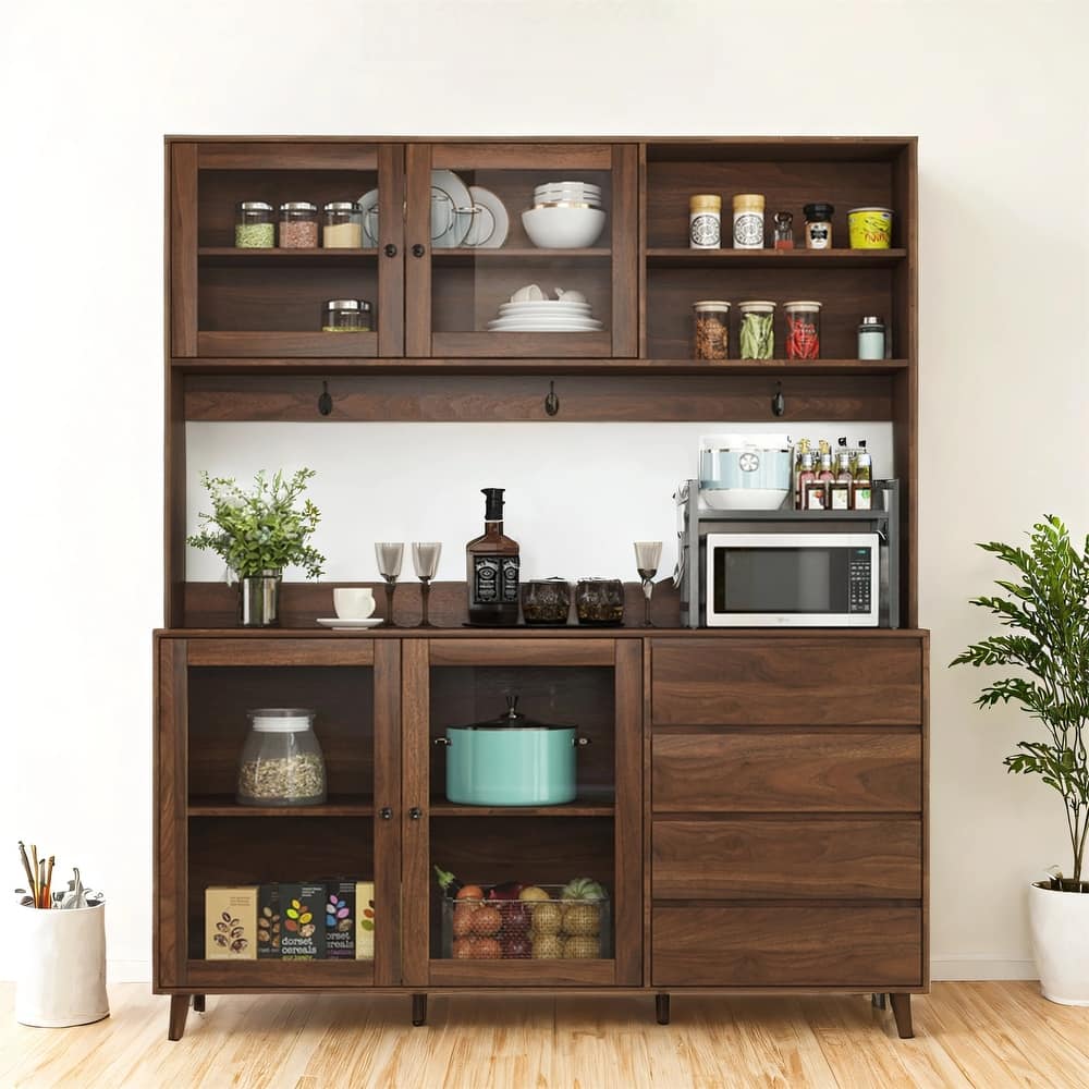 63" Large Kitchen Hutch Cabinet