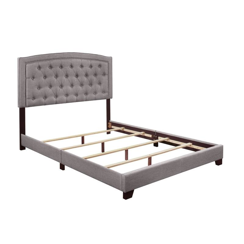 Chase Grey Fabric Upholstered Tufted Bed