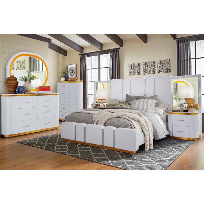 Zoe Crystal Bedroom Set with LED Lighting