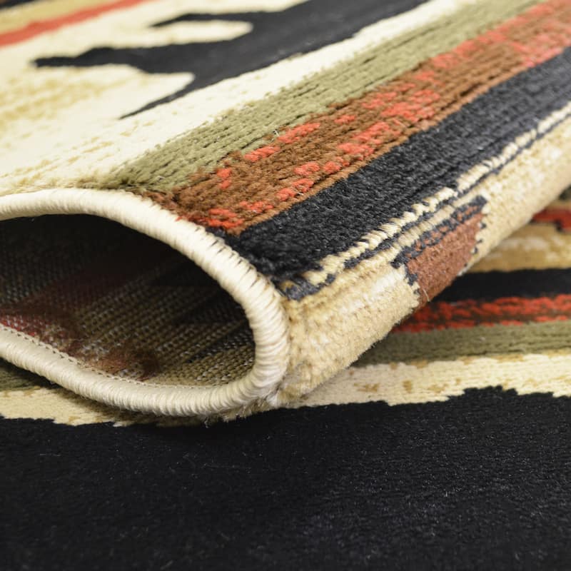 Rustic Lodge Cabin Appalachian Bear Multi Area Rug (7'10"x9'10") - 7'10"x9'10"