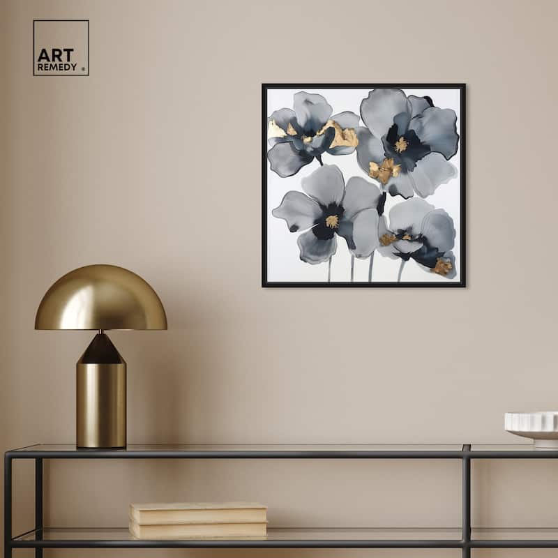 Art Remedy Drama Flora Framed Floral Fine 1 Piece Canvas Wall Art