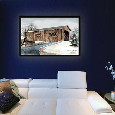 TrendyDecor4U Farmhouse "The Kissing Bridge" Framed Print Wall Art by Billy Jacobs