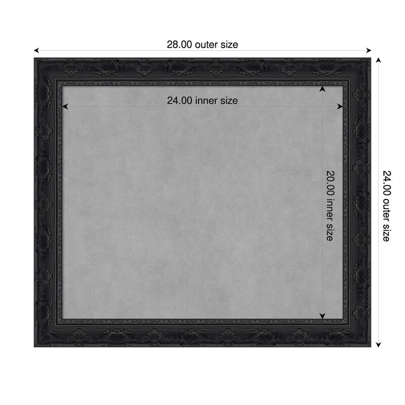Amanti Art Filigree Gloss Black Framed - 28 x 24 in - Filigree Gloss Black