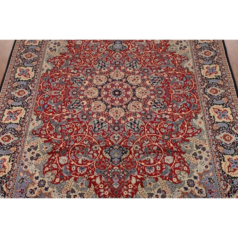 Traditional Kashan Turkish Rug Machine-Made Floral Carpet - 9'9" x 13'0"