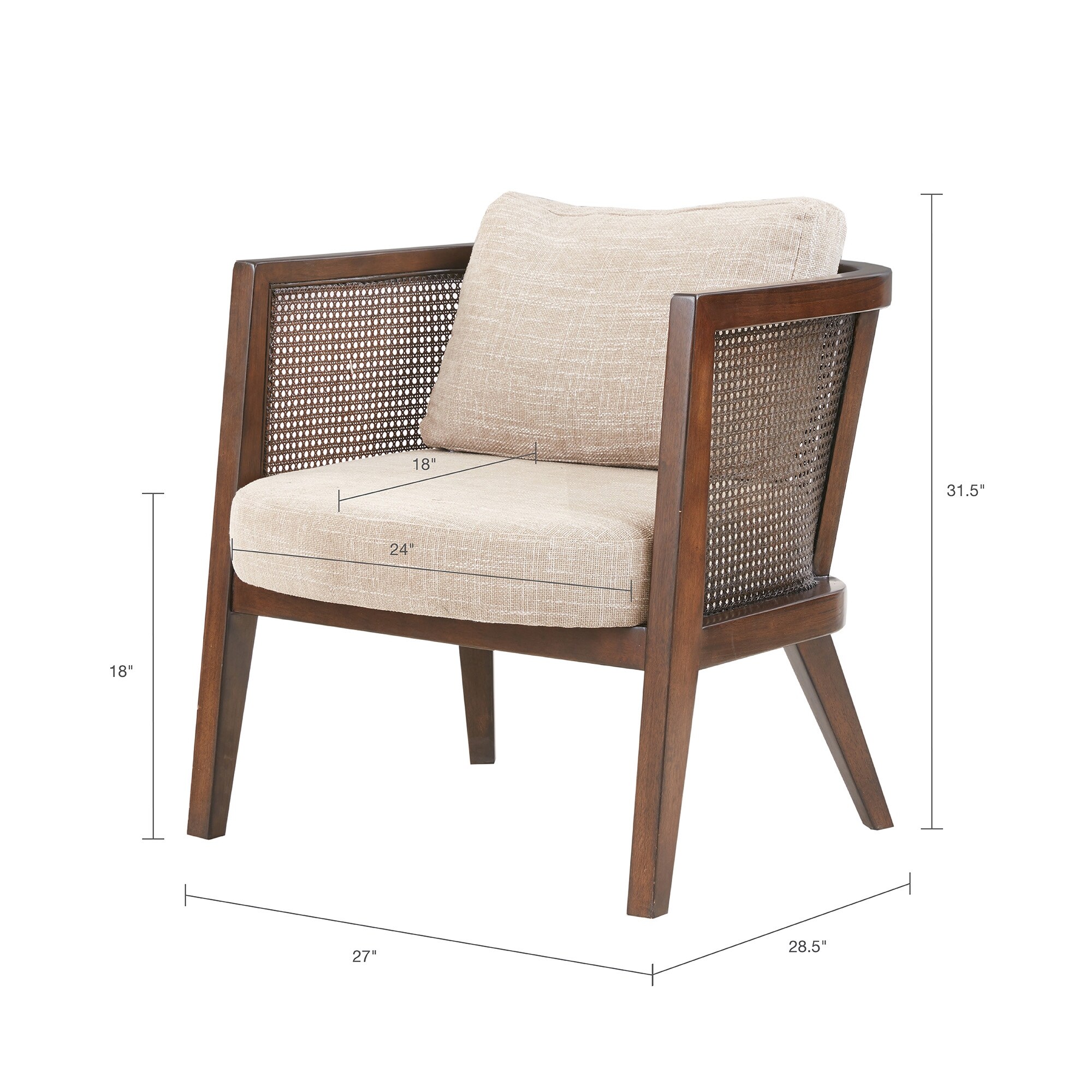 Wicker mid best sale century modern chair