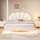 preview thumbnail 17 of 31, Velvet Smart LED Bed Frame Beige - Queen