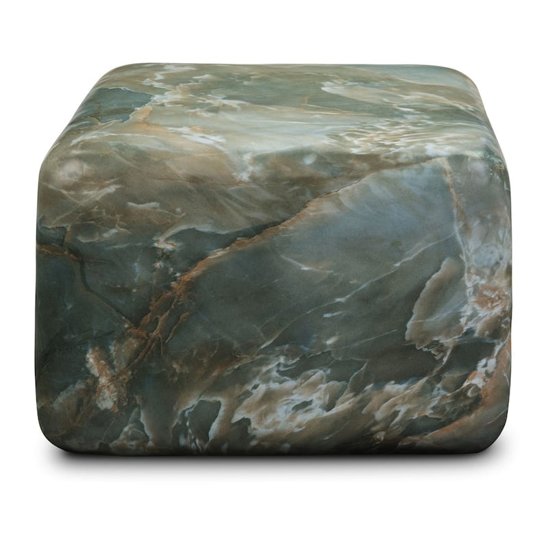 Quadra Cube Concrete Side Table with Marble Finish