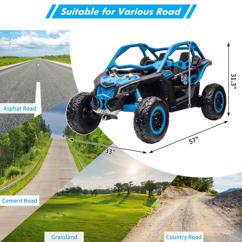 2-Seater Licensed Can-Am Electric Off-Road Ride-On UTV Car for Kids Best Gifts