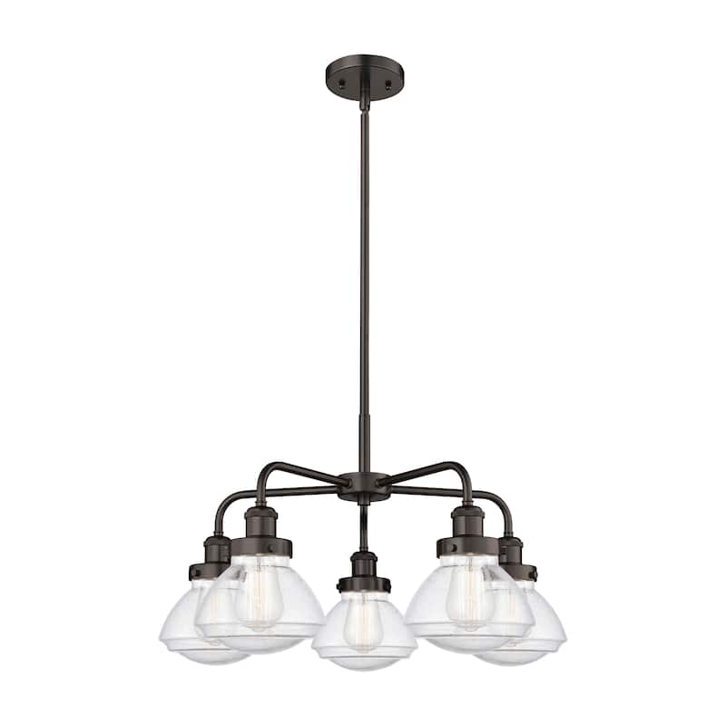 Innovations Lighting Olean - 5 Light 25" Stem Hung Chandelier - Oil Rubbed Bronze/Seedy