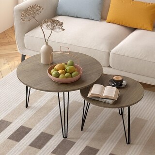 27.56'' Round Nesting Coffee Table Set of 2 - Bed Bath & Beyond - 42373317