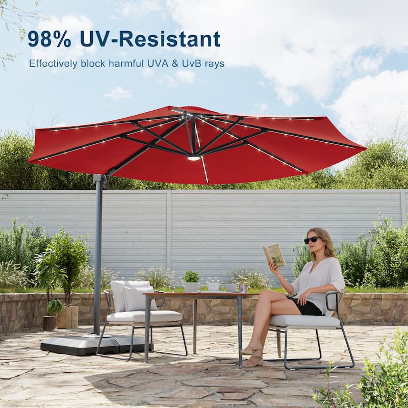 Outdoor 10FT LED Patio umbrella for Garden