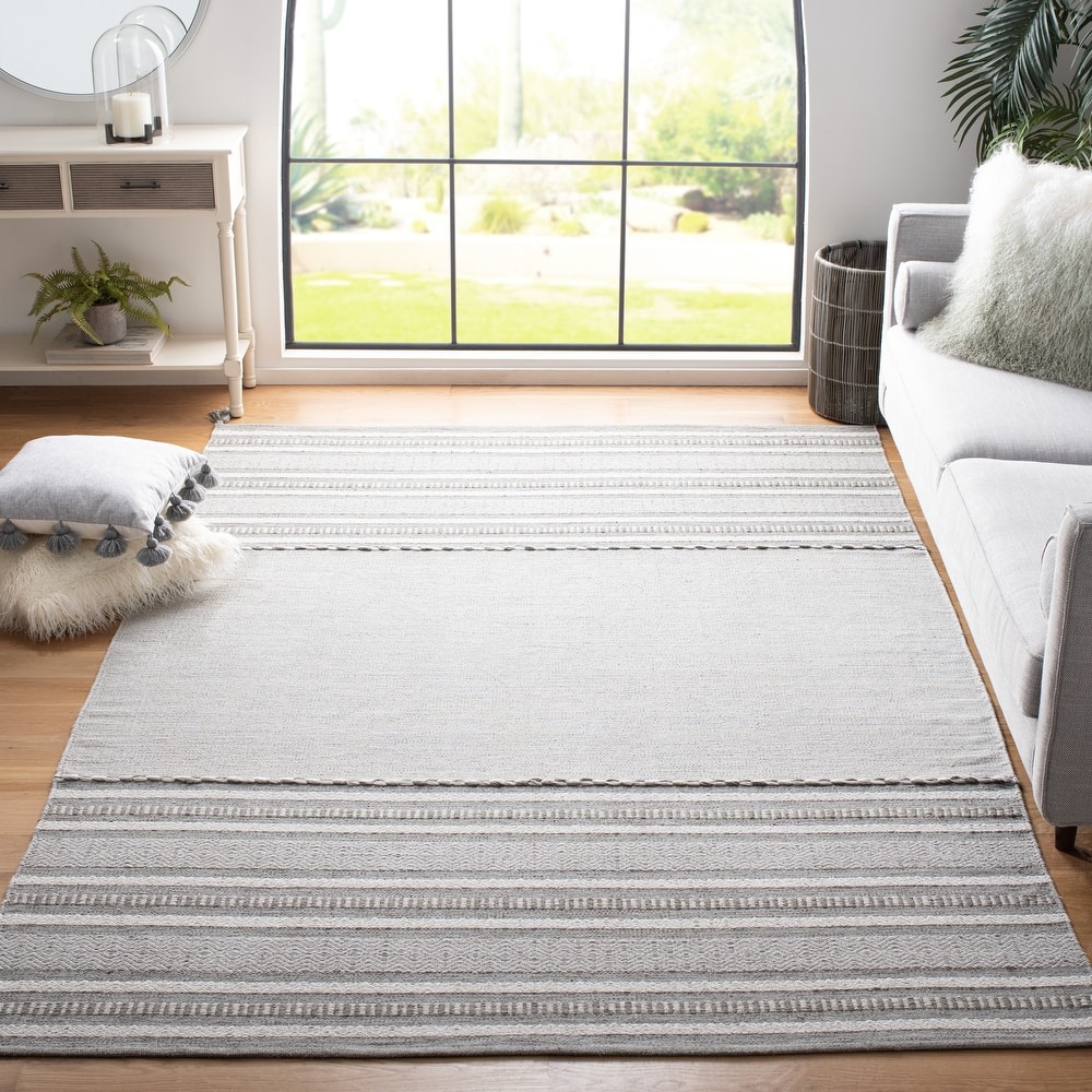 SAFAVIEH Handmade Montauk Carisbrooke Boho Stripe Cotton Flatweave Rug