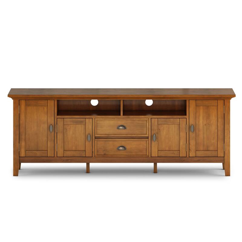 WYNDENHALL Mansfield SOLID WOOD 72 inch Wide Transitional TV Media Stand For TVs up to 80 inches - 72'' W x 16.5'' D x 26'' H