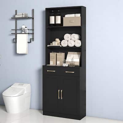 70" Freestanding Storage Cabinet for Bathroom with Drawers, Doors & Adjustable Shelf, Water-Resistant MDF Design