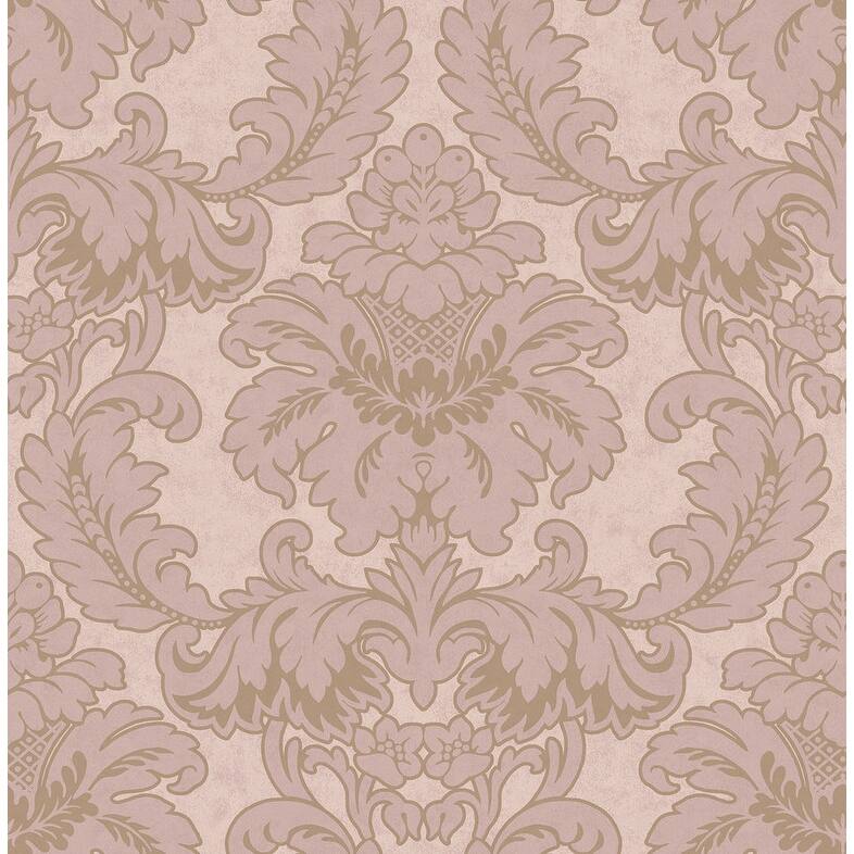 Brewster Windsor Pink Damask Wallpaper