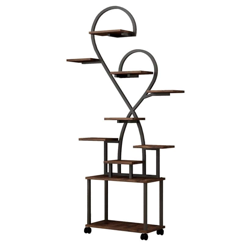 Plant Stand Indoor with Grow Lights, Tiered Indoor Plant Shelf, Metal Plant Flower Holder Stand,S-Shaped Plant Rack