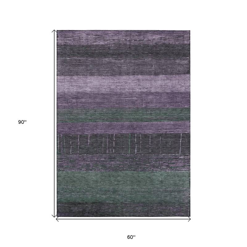 HomeRoots Striped Transitional Rectangle Outdoor Rug