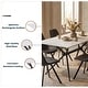 preview thumbnail 26 of 131, Elega Modern Sintered Stone Dining Table Modern Trestle Base Powder-Coated Steel Frame Kitchen Table - 47"-71"