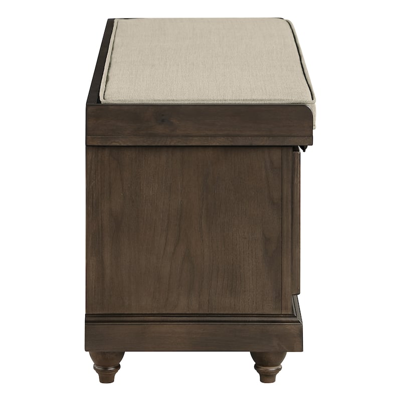 Dover White Wash Entryway Storage Bench