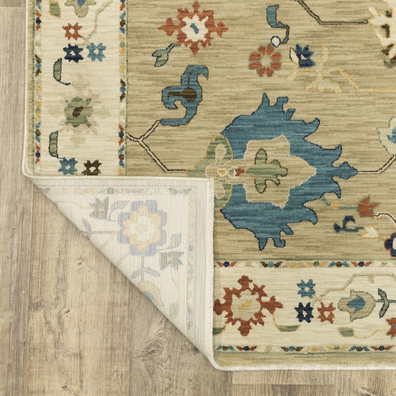 Style Haven Federica Bohemian Oriental Beige/ Multi Fringe Edge Area Rug.