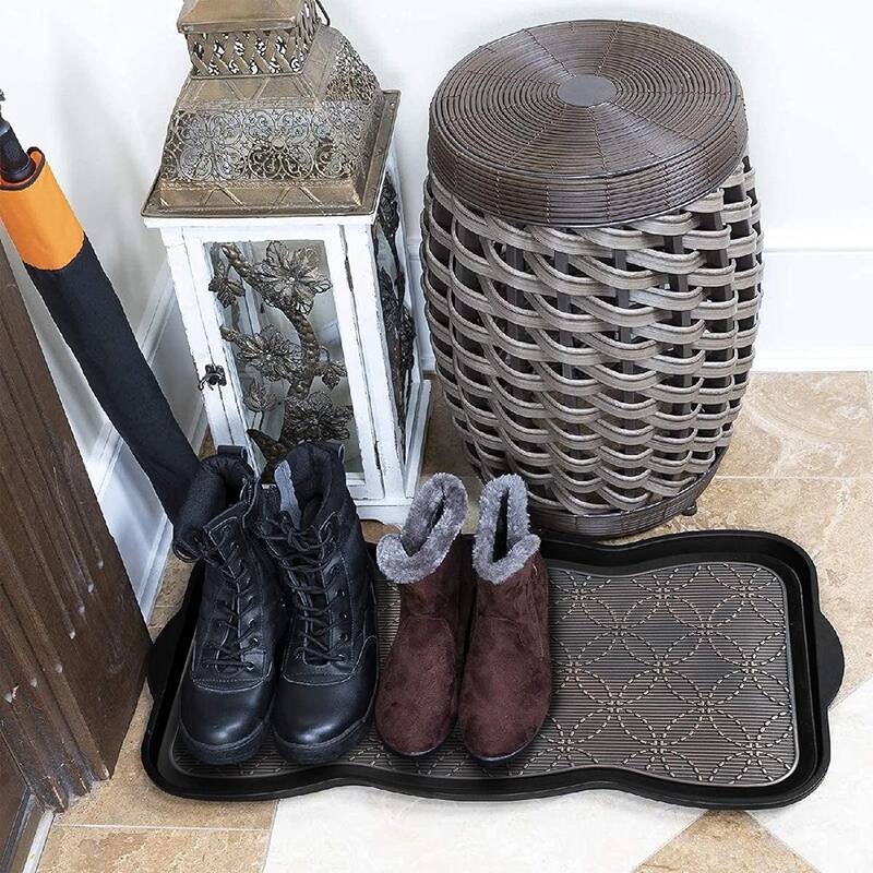 A1HC Heavy Duty Flexible 16 in x 31 in 100% Rubber Boot Water Resistant Utility Shoe Mat