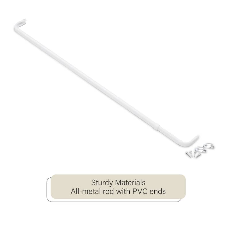 ACHIM Fantasia Single Curtain Rod 2.5" Projection - White