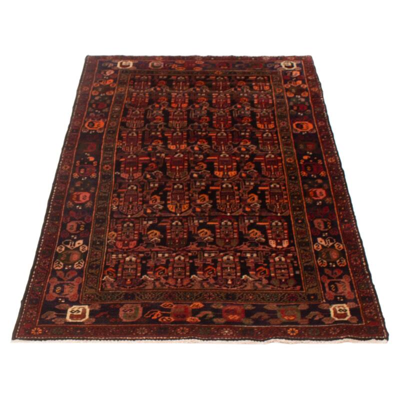 ECARPETGALLERY Hand-knotted Andelz Black, Red Wool Rug - 4'3 x 7'0