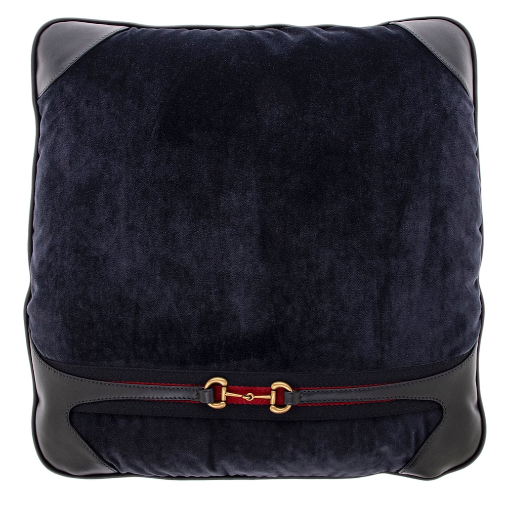Gucci Velvet Horsebit Throw Pillow - 16.5 x 16.5 in
