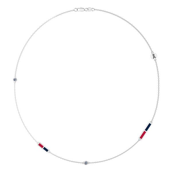Shop Los Angeles Angels Sapphire Chain Necklace In Sterling Silver Design By Bixler 21 Free Shipping Today Overstock 29914751
