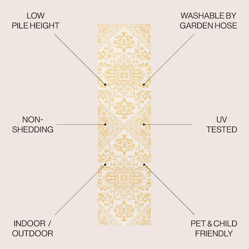 JONATHAN Y Charleston Medallion Indoor/Outdoor Area Rug
