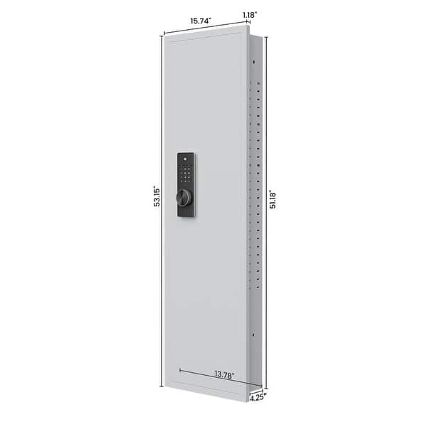 dimension image slide 0 of 2, 53" Password Touch Panel In-Wall Safe, Hidden Wall Gun Safe for Rifles with Adjustable Shelves