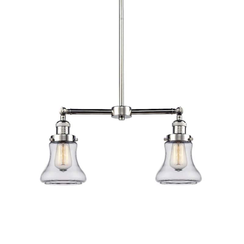 Innovations Lighting Bellmont 2 Light 21" Wide Linear Chandelier - Polished Nickel / Clear
