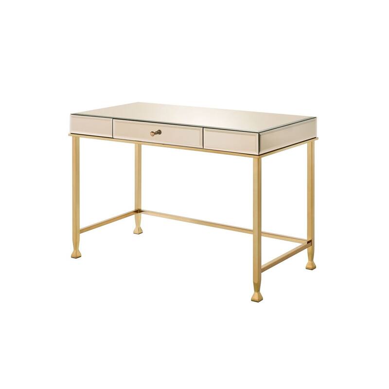 42" Champagne Mirrored Writing Desk
