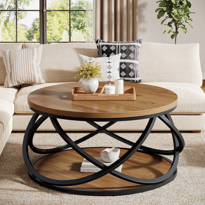 Round Coffee Table - MDF - Brown