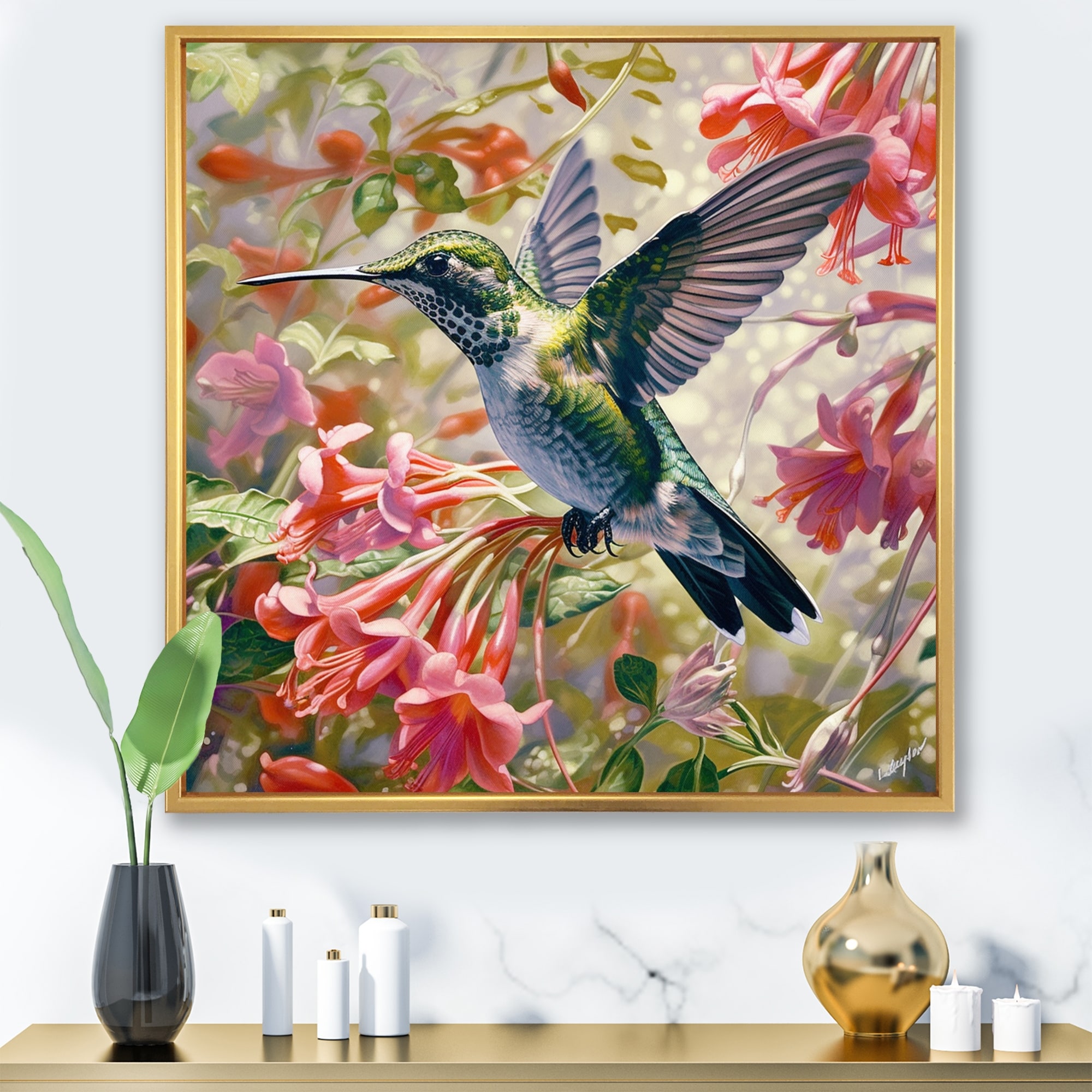Designart Graceful Hummingbird II Animals Hummingbird Framed Canvas Wall  Art - On Sale - Bed Bath & Beyond - 38912873