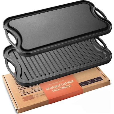 Legend Cast Iron 20" Griddle for Gas Stovetop Lightly Pre-Seasoned - 20x10x1