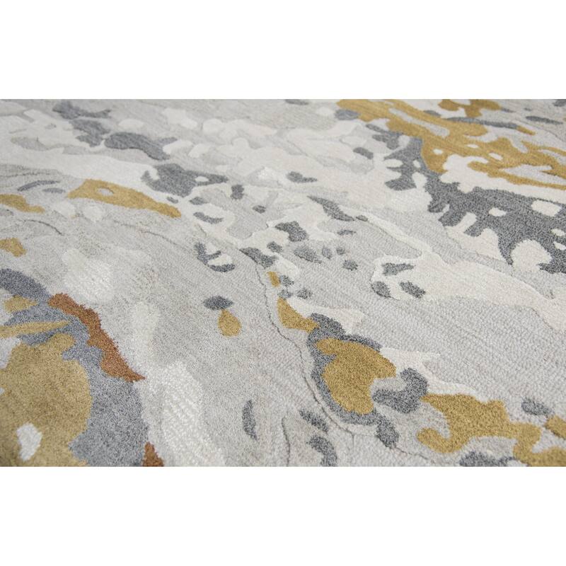Alora Decor Lapis Brown, Grey, and Cream Hand-tufted Wool Blend Rug