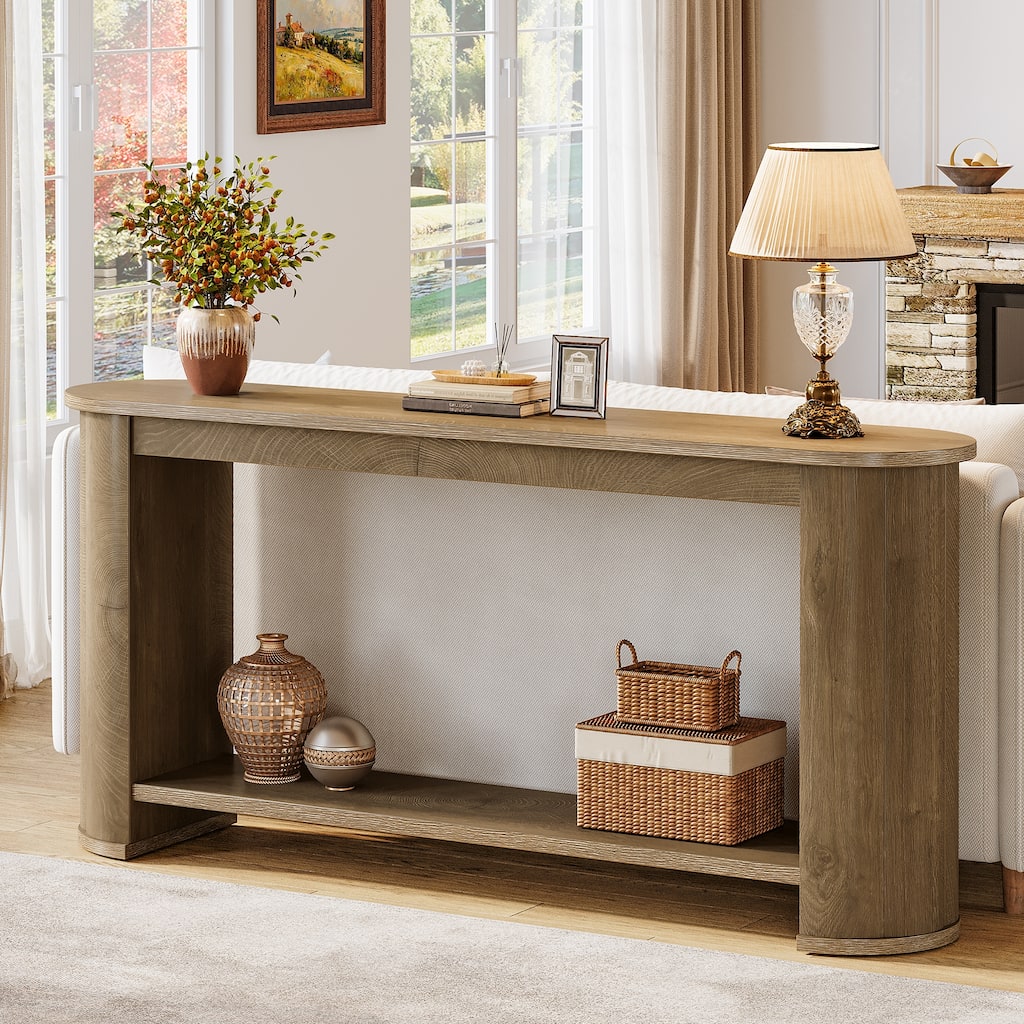 63" Console Sofa Table with Storage for Living Room/ Entryway/ Hallway - 13.8" D x 63" W x 31.5" H