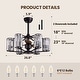 preview thumbnail 5 of 21, 6-Light Smart Crystal Column Caged Ceiling Fan Light - 27 inch-6 Lights